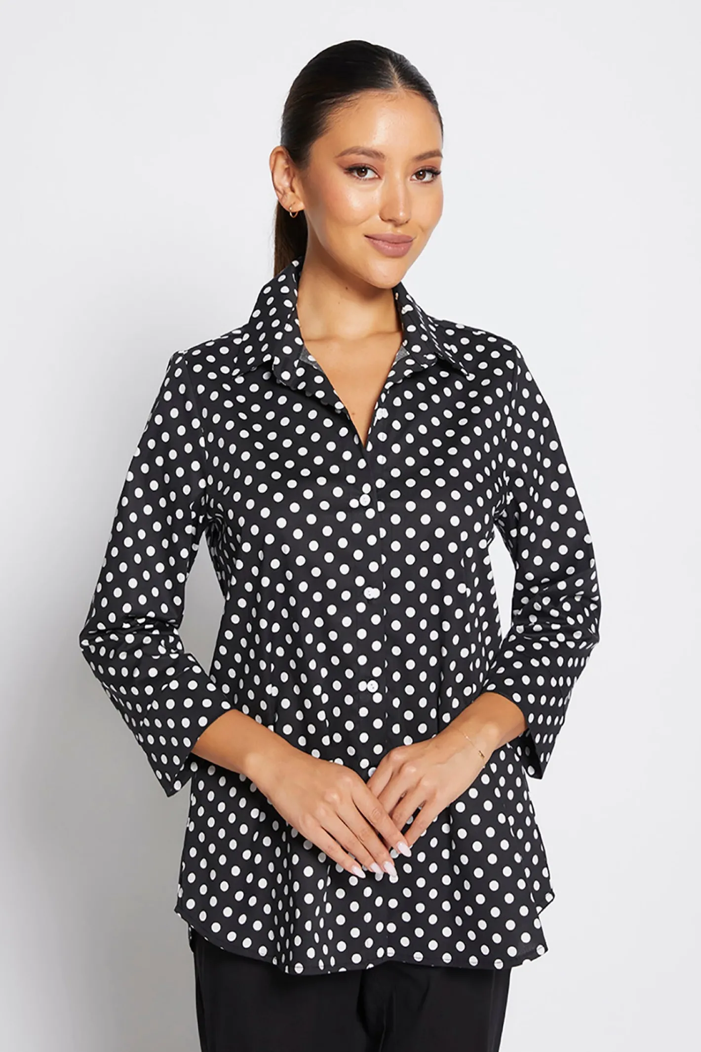 Philosophy 3/4 Spot Shirt - Black - PH44 Discount