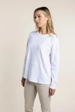 Two-T's Alice Long Sleeve Tee - White - TT34 Sale