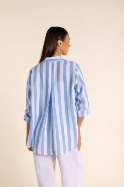 Two-T's Amara Linen Shirt - Periwinkle - TT35 Hot