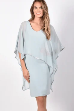 Frank Lyman Aquamist Chiffon Layer Dress - Light Blue - FL99 Sale