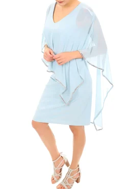 Frank Lyman Aquamist Chiffon Layer Dress - Light Blue - FL99 Sale