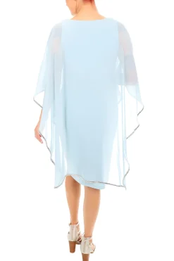 Frank Lyman Aquamist Chiffon Layer Dress - Light Blue - FL99 Sale