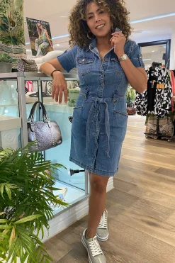 New London Jeans Argyll Trench Dress - Light Wash - NLJ2 Clearance