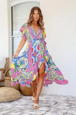 Lily T Ava Wrap Dress - Lemon - LT3 Online