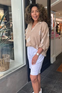 Cindy G Aztec Print Top - Camel - CG44 Online