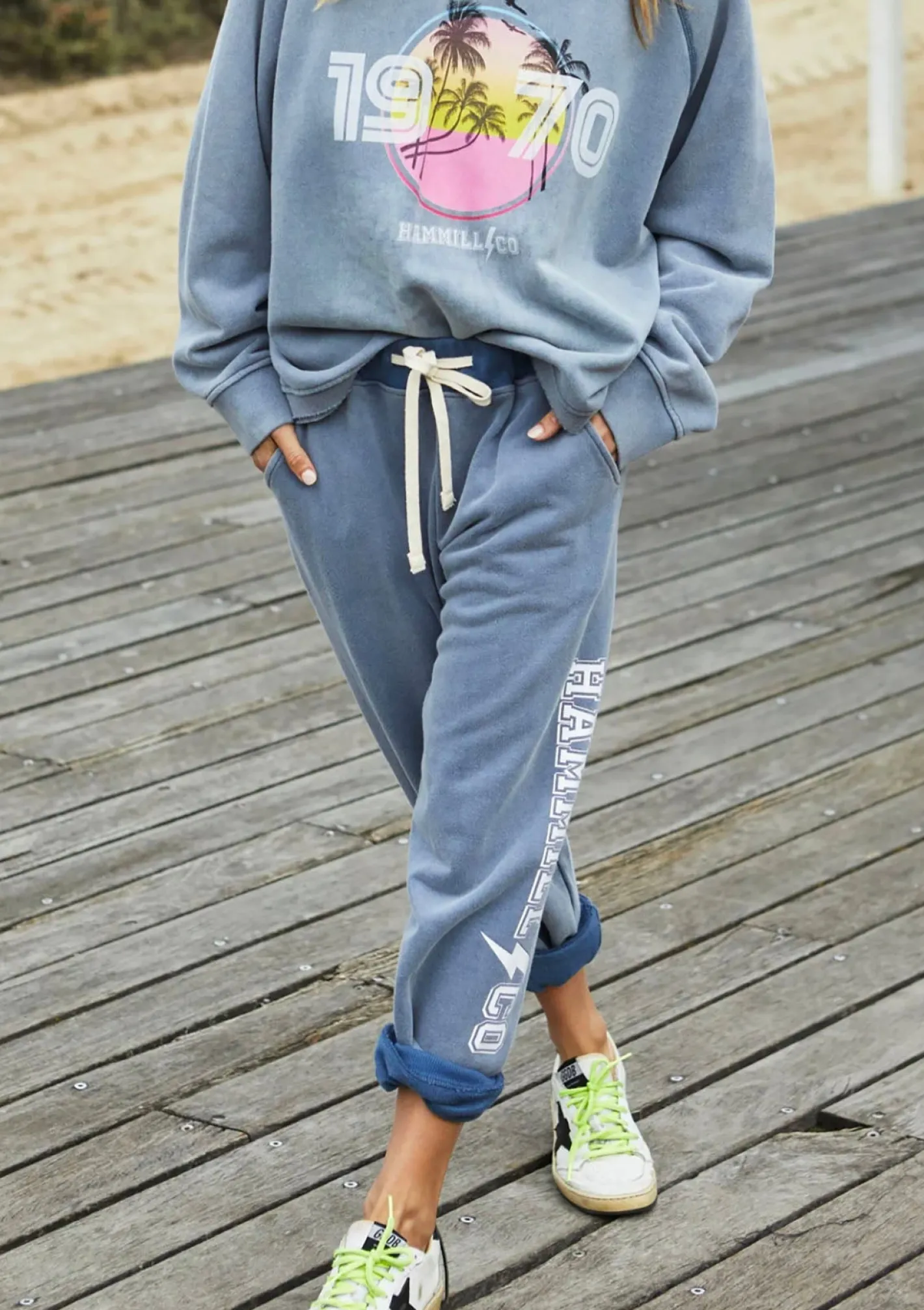 Hammill + Co Beach Track Pant - Faded Navy - HC21 Hot