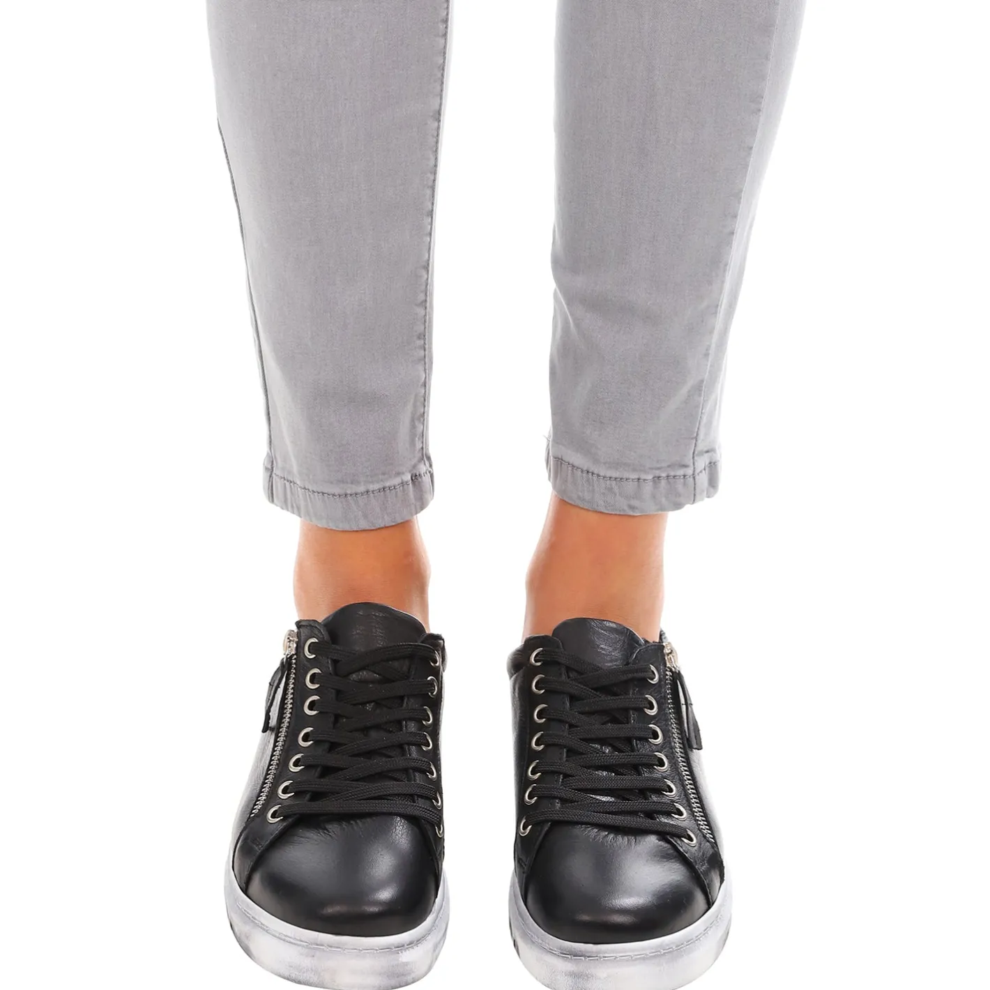 Rilassare Black Tatter Leather Sneaker - RS3 Sale