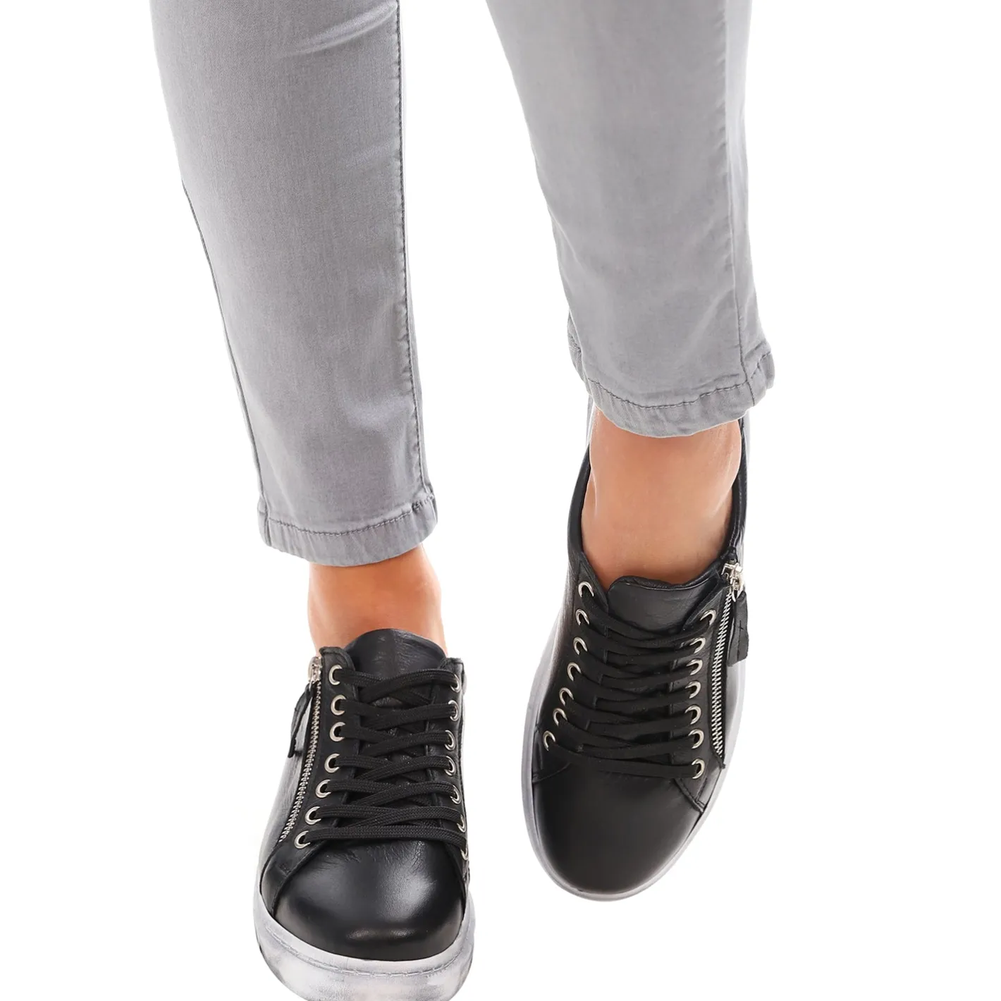 Rilassare Black Tatter Leather Sneaker - RS3 Sale