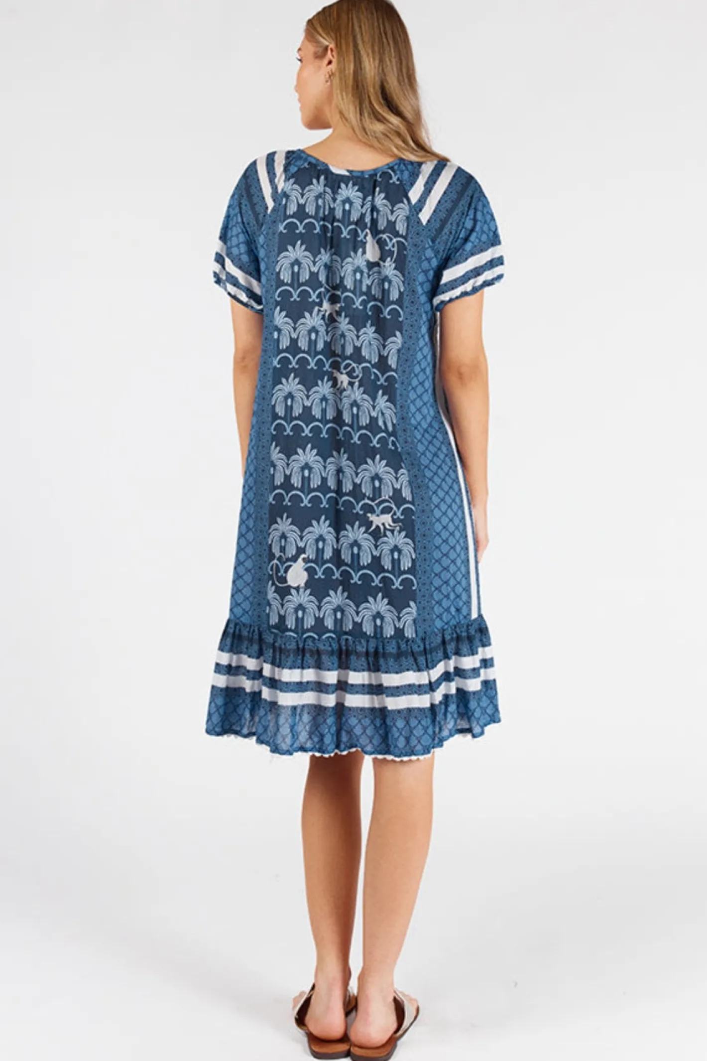 Lula Life Blakely Shirred Dress - Navy - LL45 Best