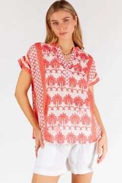Lula Life Blakely Sleeveless Top - Melon - LL47 Hot