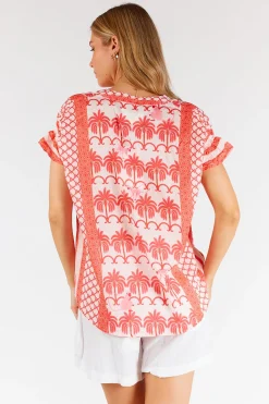 Lula Life Blakely Sleeveless Top - Melon - LL47 Hot
