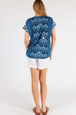 Lula Life Blakely Sleeveless Top - Navy - LL47 Discount