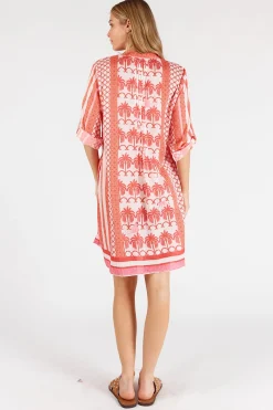 Lula Life Blakely Tucked Dress - Melon - LL48 Sale