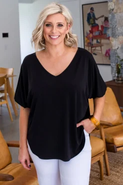 Philosophy Blouson Top - Black - PH43 Hot