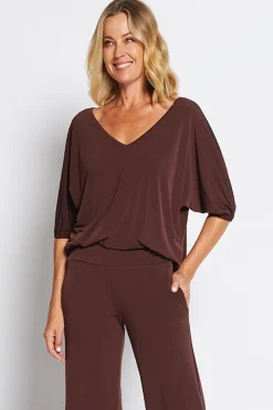 Philosophy Blouson Top - Chocolate - PH43 Sale