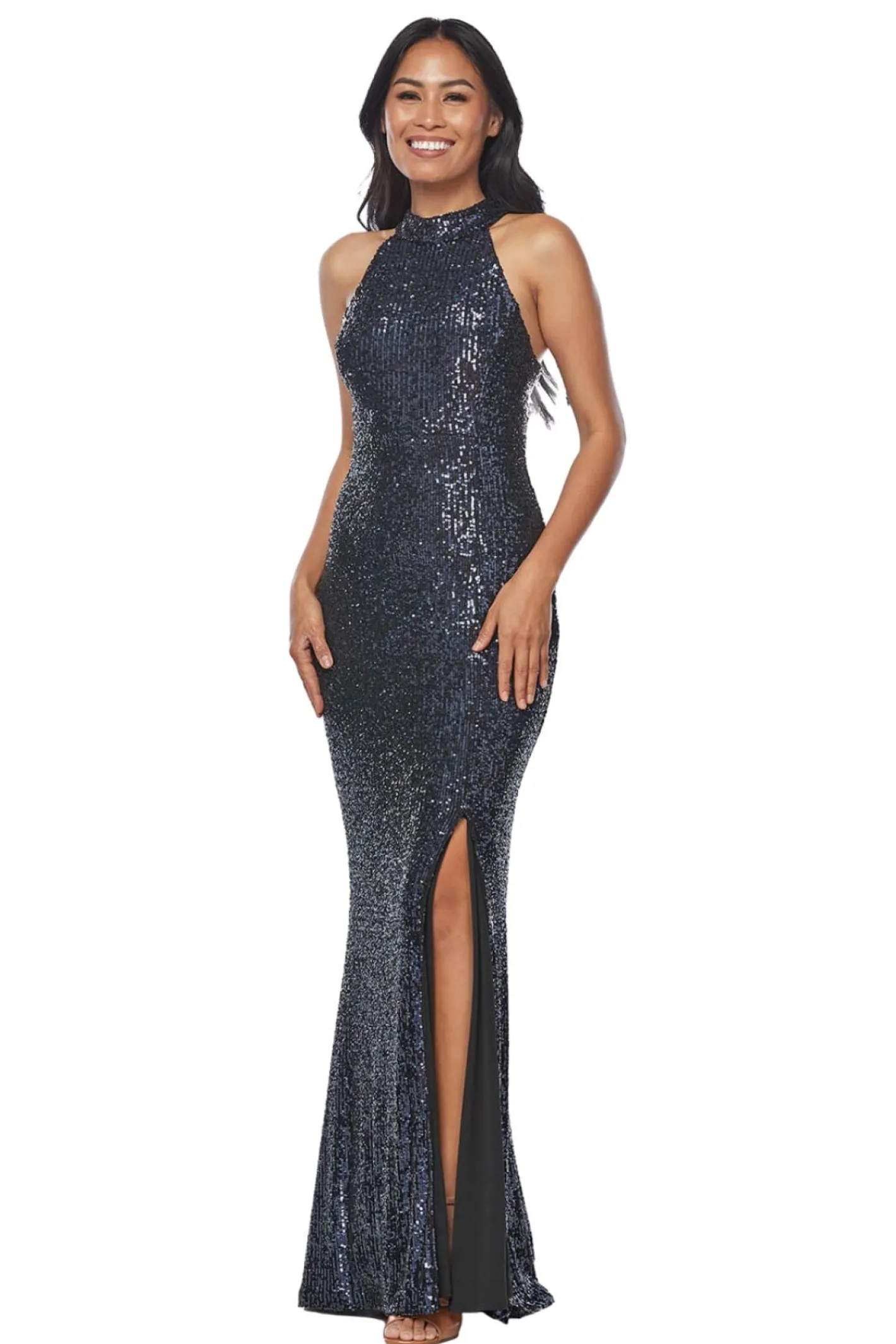 Zaliea Calista Sequin Dress - Navy - Z26 Discount