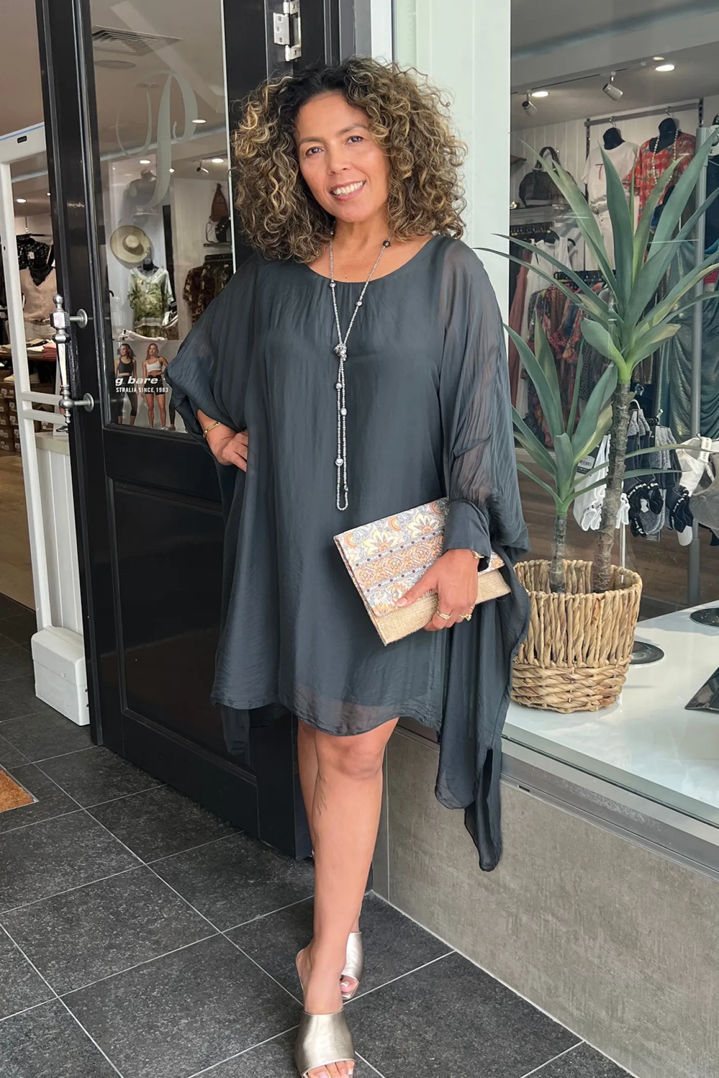 The Italian Cartel Campana Dress - Charcoal - IC8 Clearance