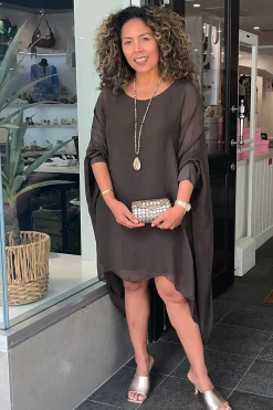 The Italian Cartel Campana Dress - Chocolate - IC8 Clearance