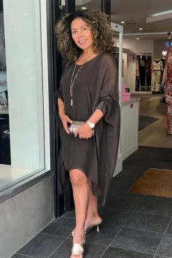The Italian Cartel Campana Dress - Chocolate - IC8 Clearance