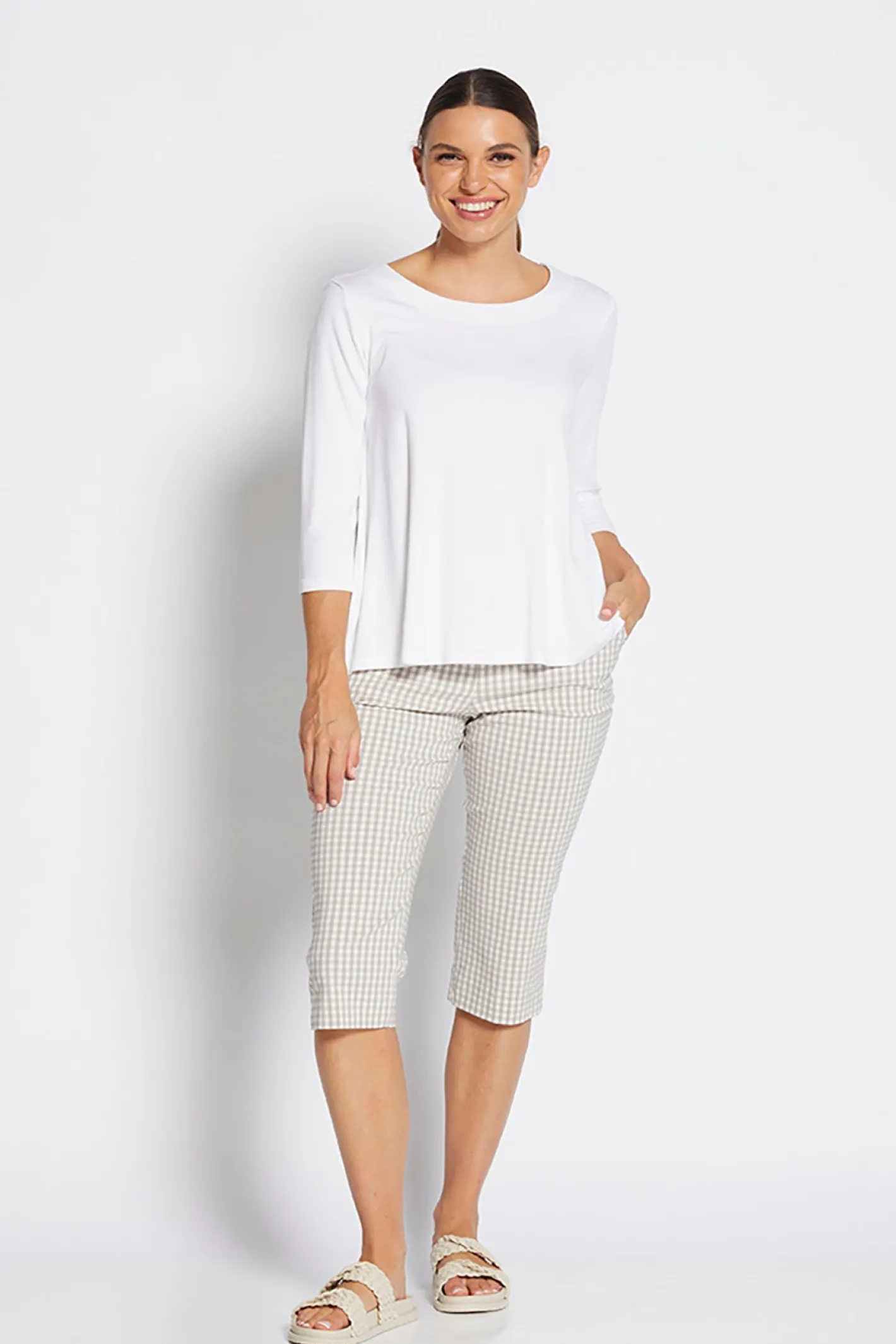 Philosophy Capri Pocket Pant - Gingham - PH45