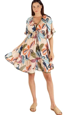 Lula Soul Cayman Tie Dress - Print - LS1 New