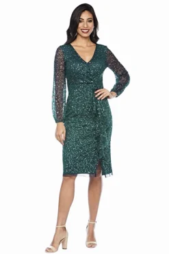 Zaliea Celeste Sequin Dress - Emerald - Z21 Outlet