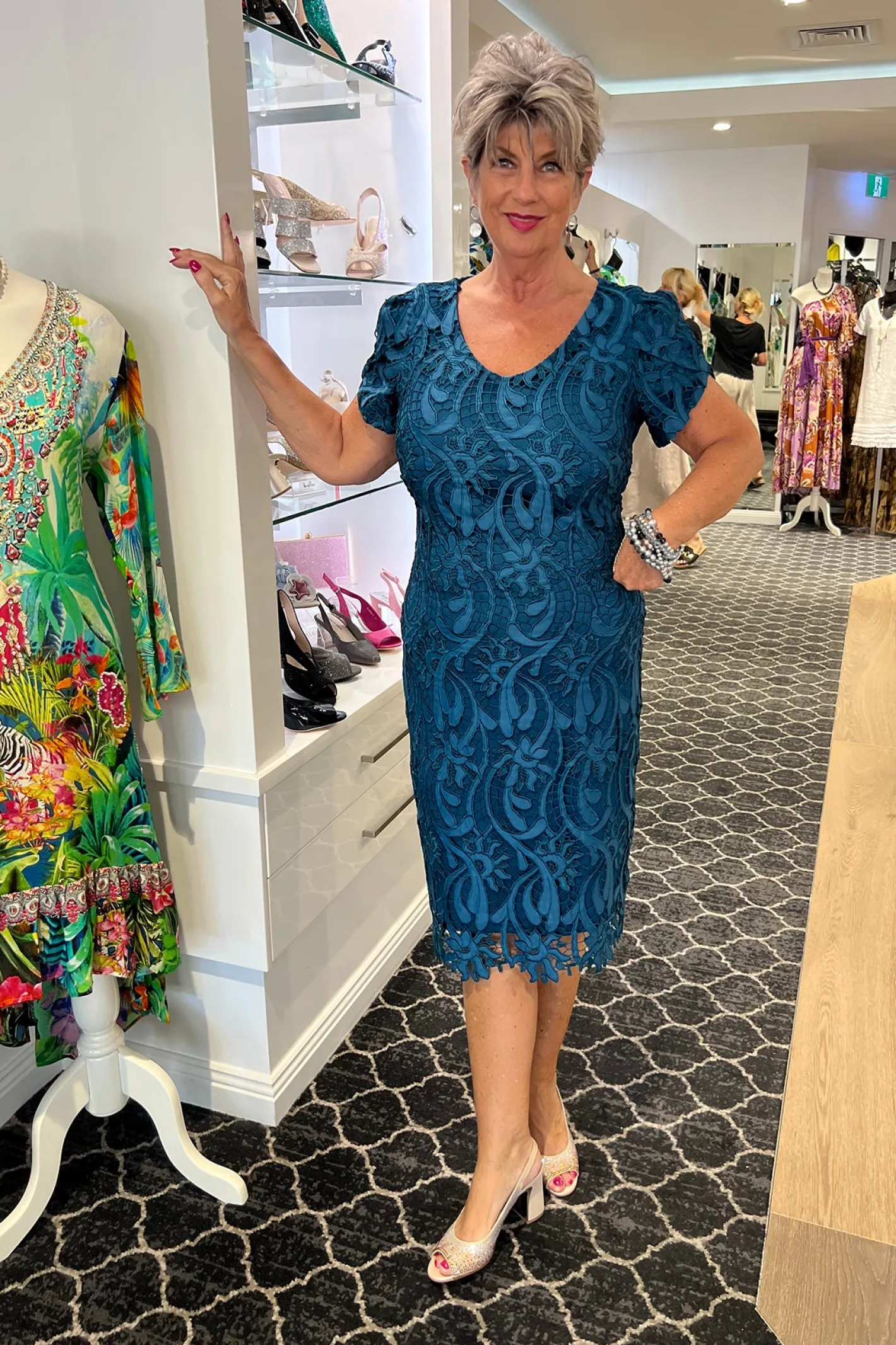 Frank Lyman Chantelle Dress - Teal - FL29 Best