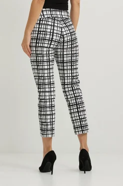 Joseph Ribkoff Checked Cropped Pants - Black & White - JR123 Discount