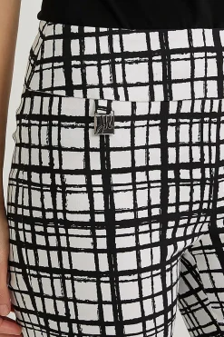 Joseph Ribkoff Checked Cropped Pants - Black & White - JR123 Discount