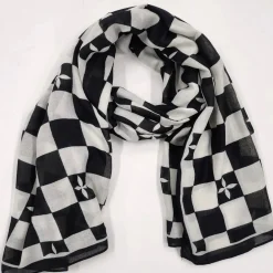 Threadz Checker Scarf - Black - TZ52 Clearance