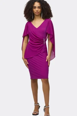 Joseph Ribkoff Chiffon Cape Dress - Empress - JR34 Hot