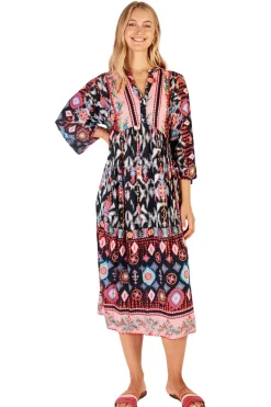 Lula Life Clara Midi Dress - Print - LL6 Discount