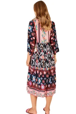 Lula Life Clara Midi Dress - Print - LL6 Discount