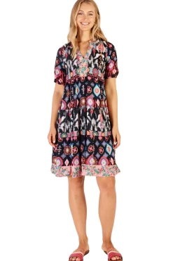 Lula Life Clara Tiered Dress - Print - LL9 Clearance