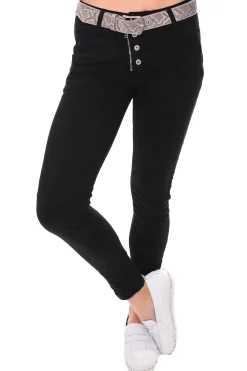 Italian Star Classic Button Jeans - Black - IS10 Discount