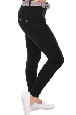 Italian Star Classic Button Jeans - Black - IS10 Discount