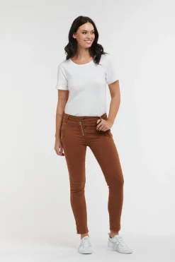 Italian Star Classic Button Jeans - Brick - IS10 Outlet