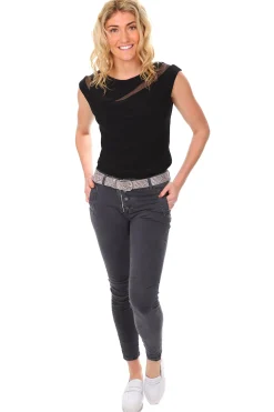 Italian Star Classic Button Jeans - Charcoal - IS10 Clearance