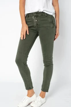 Italian Star Classic Button Jeans - Military - IS10 Best