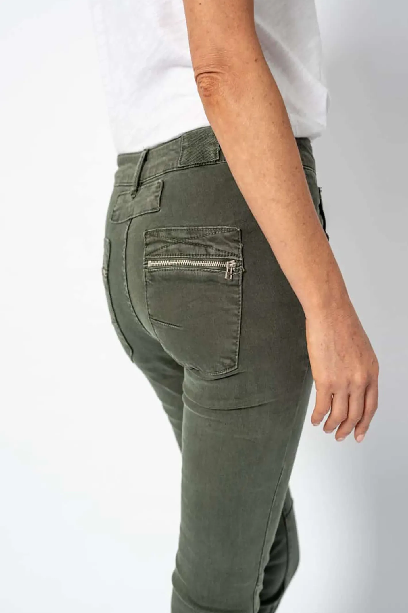 Italian Star Classic Button Jeans - Military - IS10 Best