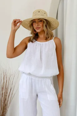 Free Angel Comodo Singlet Top - White - FA26 Online