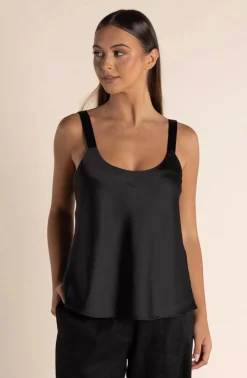 Two-T's Corey Satin Cami - Black - TT42 Clearance