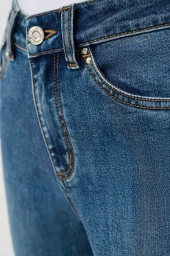 Joseph Ribkoff Cropped Jeans With Rolled Hem - Denim - JR28 Discount