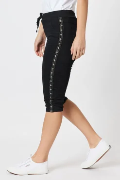 Threadz Crushed Jean Short - Black - TZ50