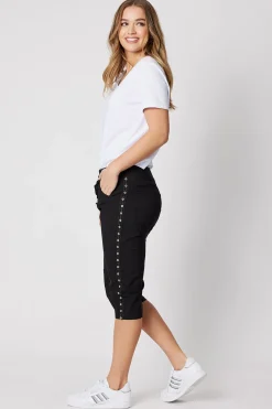 Threadz Crushed Jean Short - Black - TZ50
