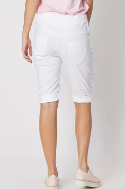 Threadz Crushed Jean Short | White | TZ50 Hot