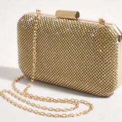 Adorne Diamante Mesh Clutch - Gold Crystal - AD17 Sale