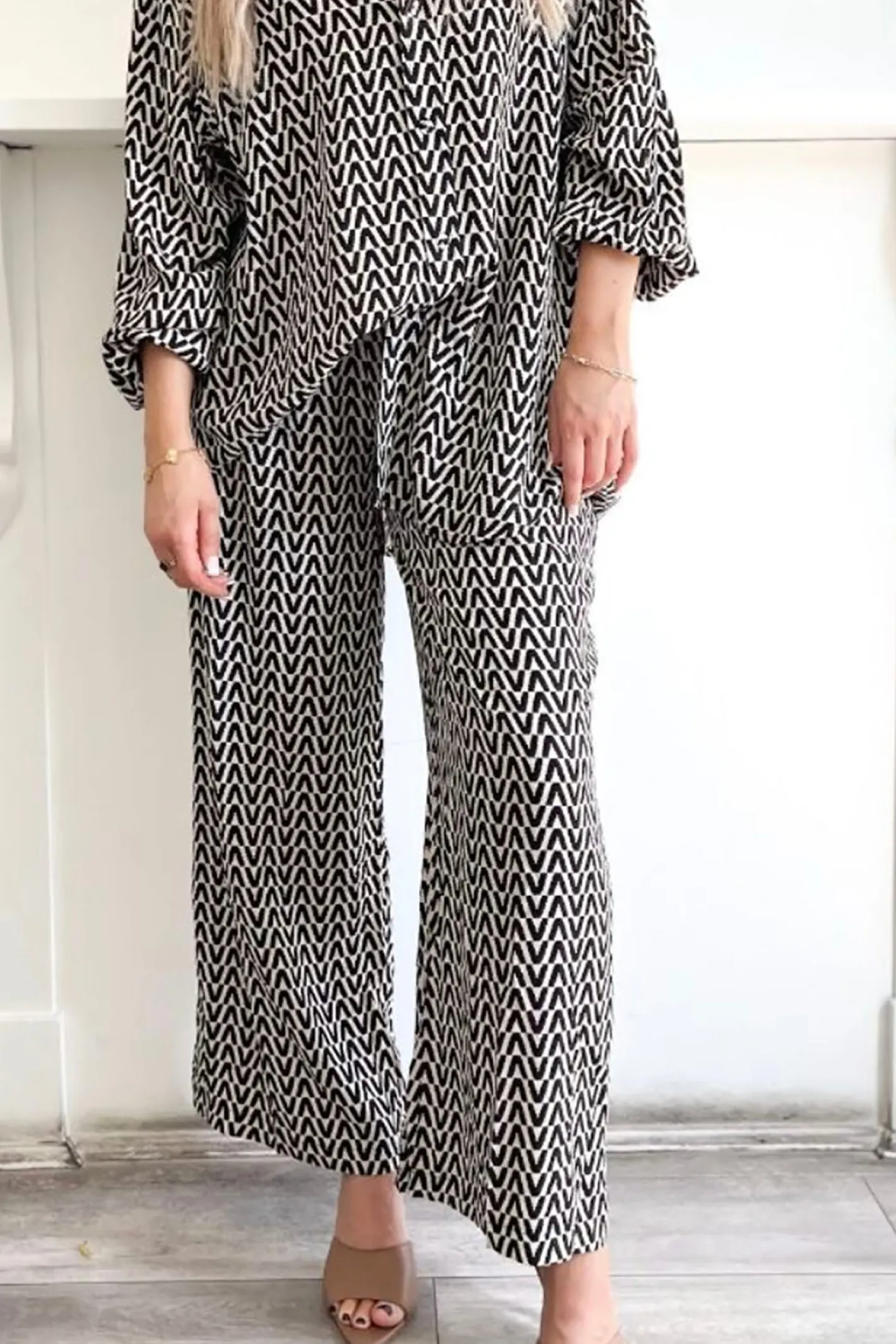 Pizazz Boutique Drew Bamboo Pant - Geo - SO12 Outlet