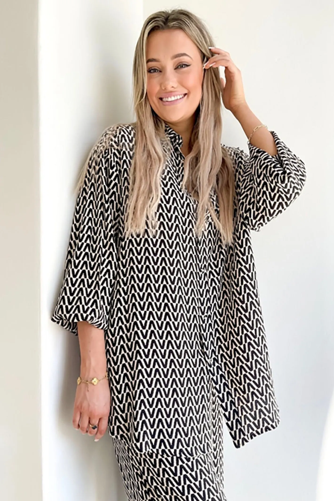 Pizazz Boutique Drew BamBoo Shirt - Geo - SO11 Outlet