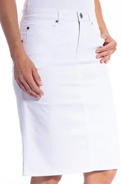 Cafe Latte Easy Jean Skirt - White - CL18 Hot